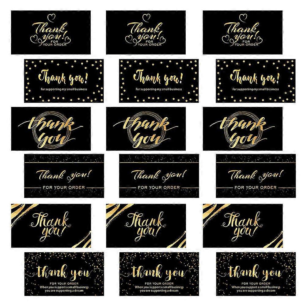 36pcs Creative Thank You Greeting Cards, Black Blessing Cards for Festivals, Weddings, Birthdays, Thick & Smooth Finish for Friends & Colleagues
