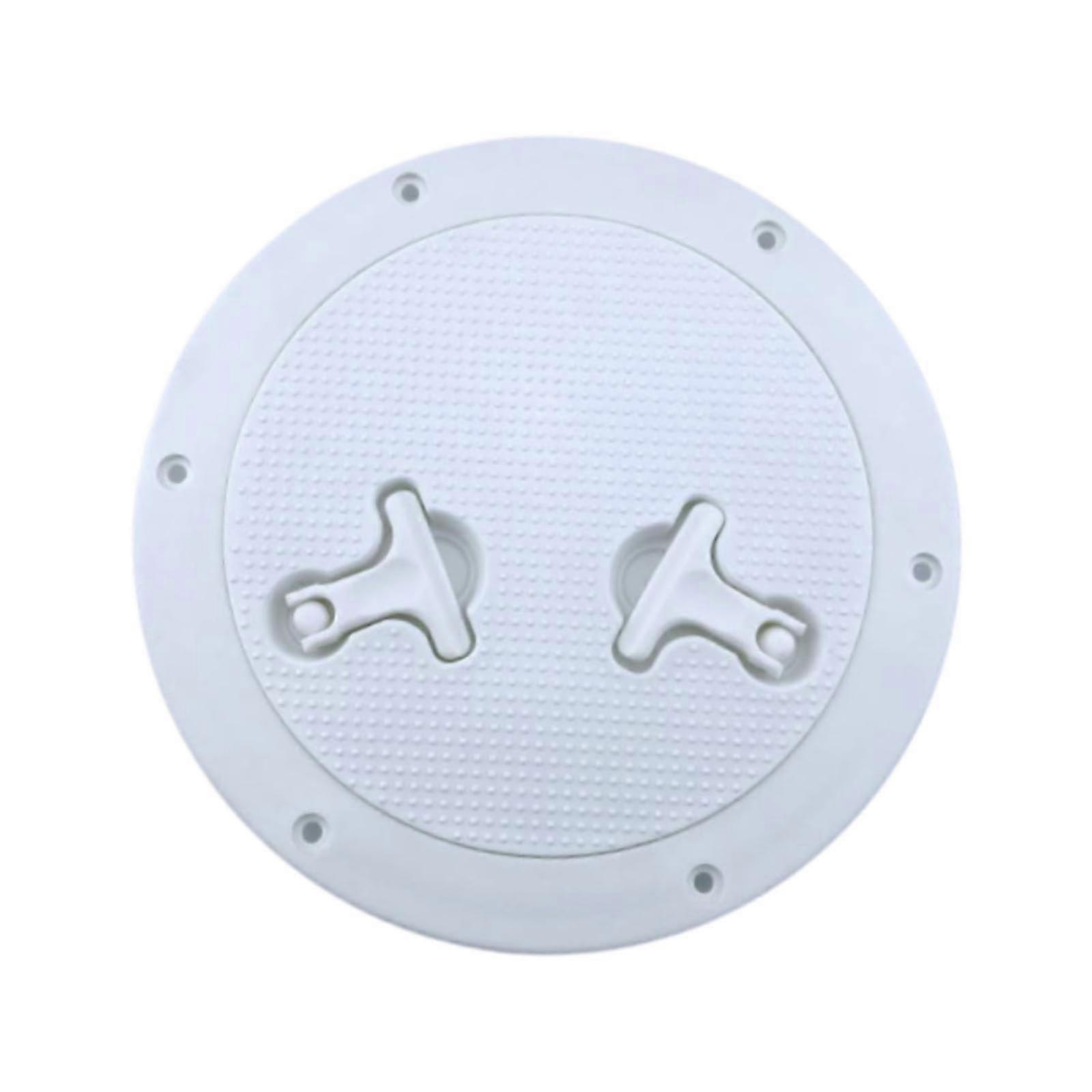 Marine Boat Deck Cover Deck Plate Lid Access with Two Rotatable Handles Waterproof Easy Access Inspection Parts Installation White