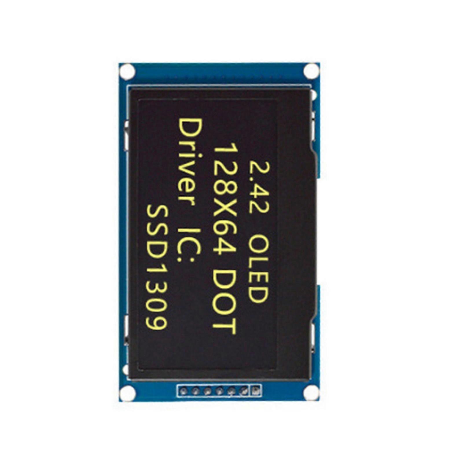Compactly Display Module 2.42Inch 128x64 Resolution SSD1309 Driver Double Interfaces For Development Boards Yellow