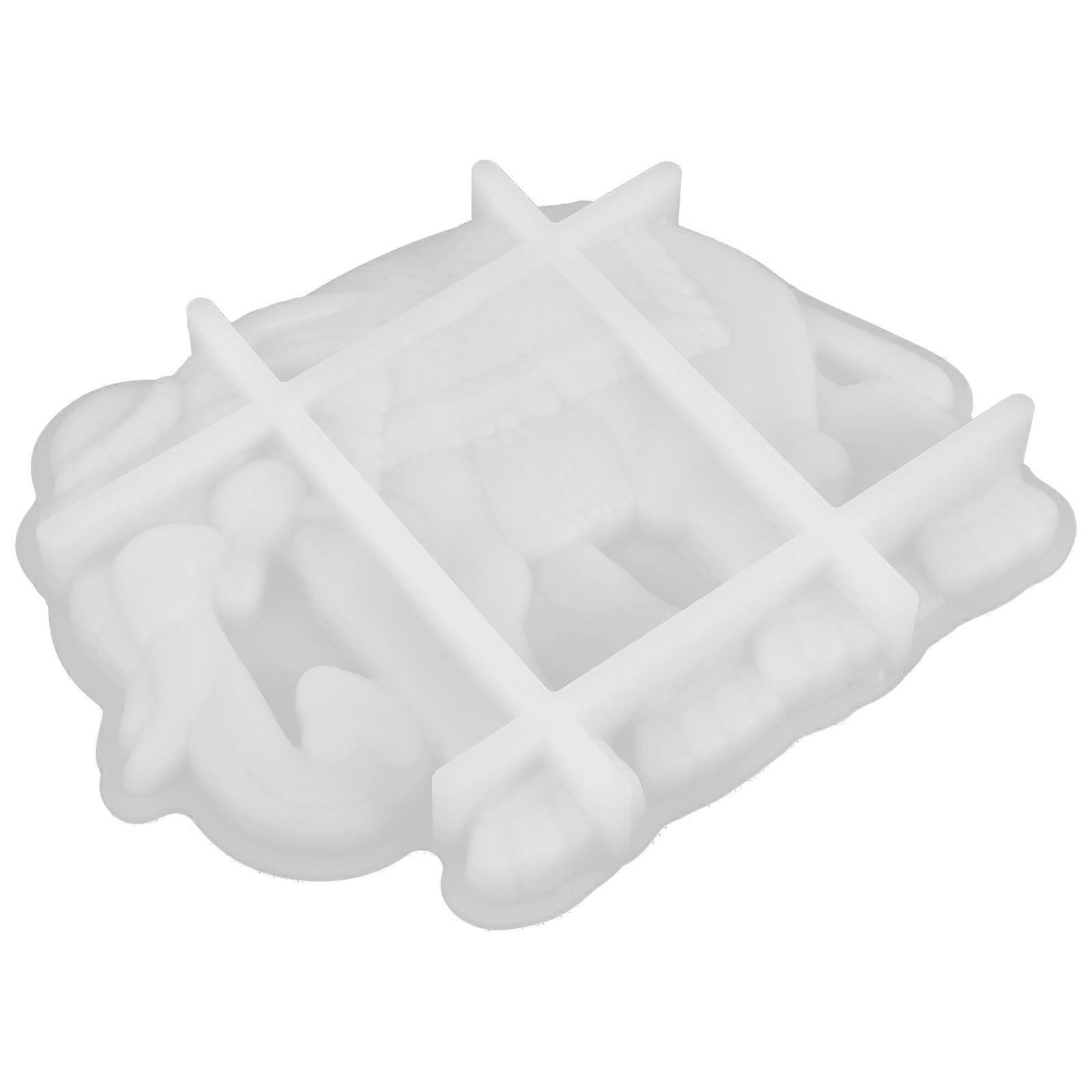 Elephant Pendant Silicone Mold for Baking White Color 3D Design 6.5 Inches