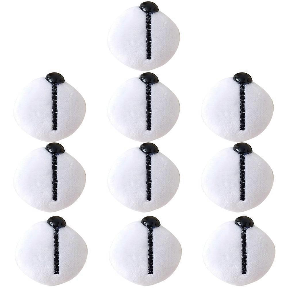 Horgolt állatszemek, diy kiegészítők plüss babákhoz, kézműves kellékek, pamut anyagból, 4x3,5 cm, fehér, 10 db-os csomag