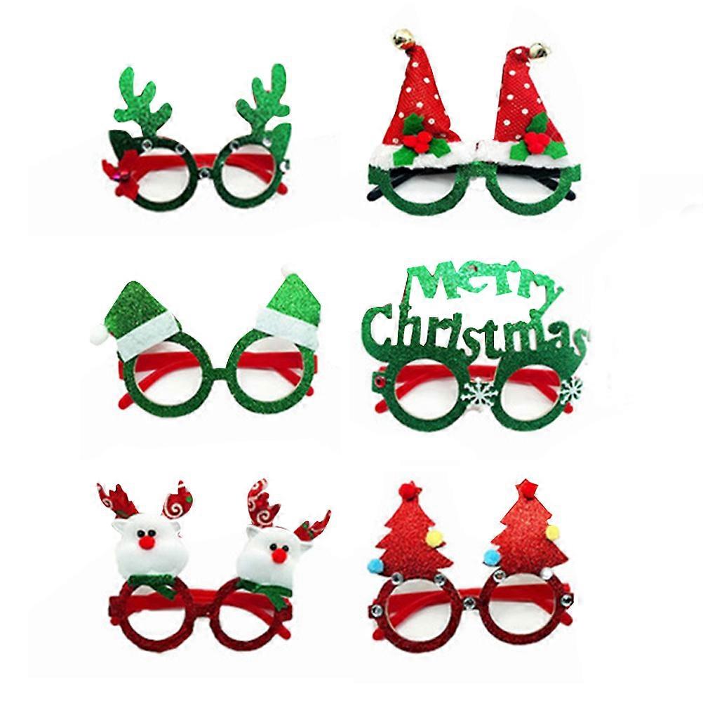 Xmas Glasses 6Pcs Assorted Color for Party Use Featuring Fun Designs
