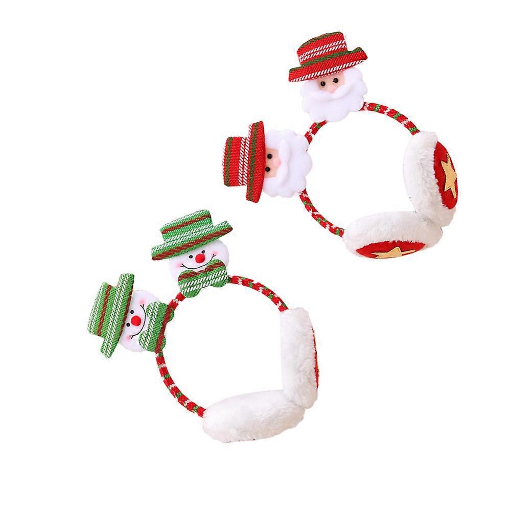 אטמי אוזניים לחג המולד לילדים ומבוגרים אטמי אוזניים בצורת סנטה אביזר תחפושת למסיבה חומר PVC 2 יחידות