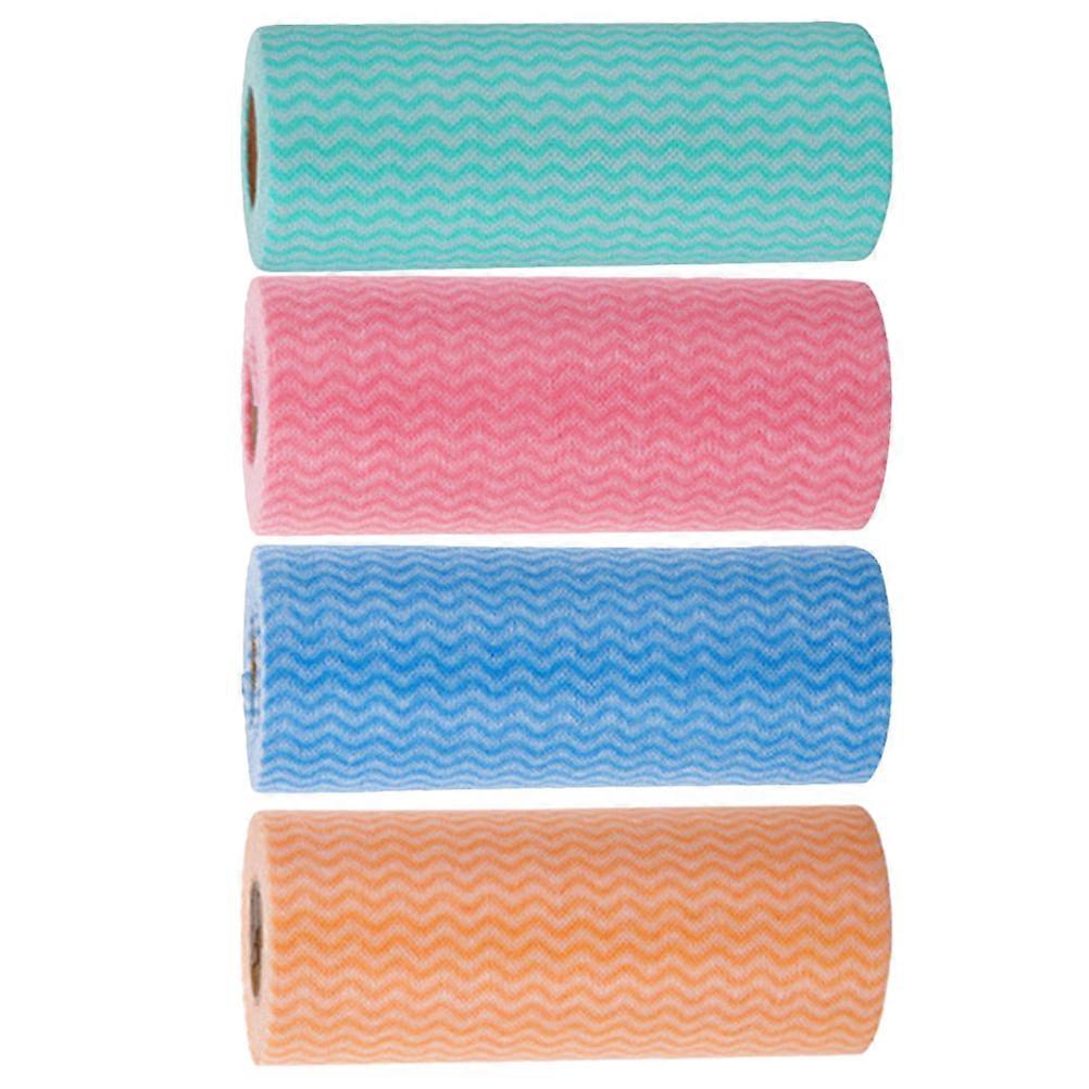 Kitchen Cloths Non-Woven Fabrics Rectangular Shape Non-Stick Oil 4 Rolls