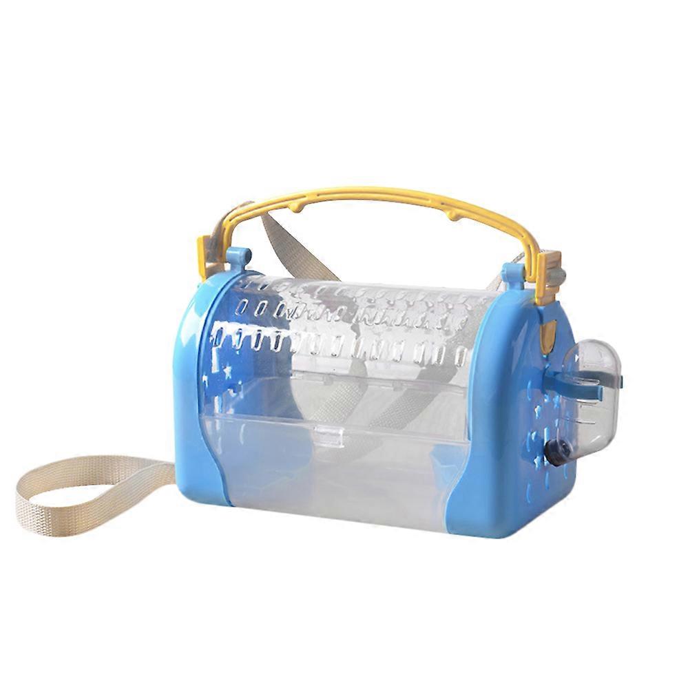 Masteelf 1Pc Pet Hamster Carrying Box Transparent Visual Breathable Portable Case with Belt for Color
