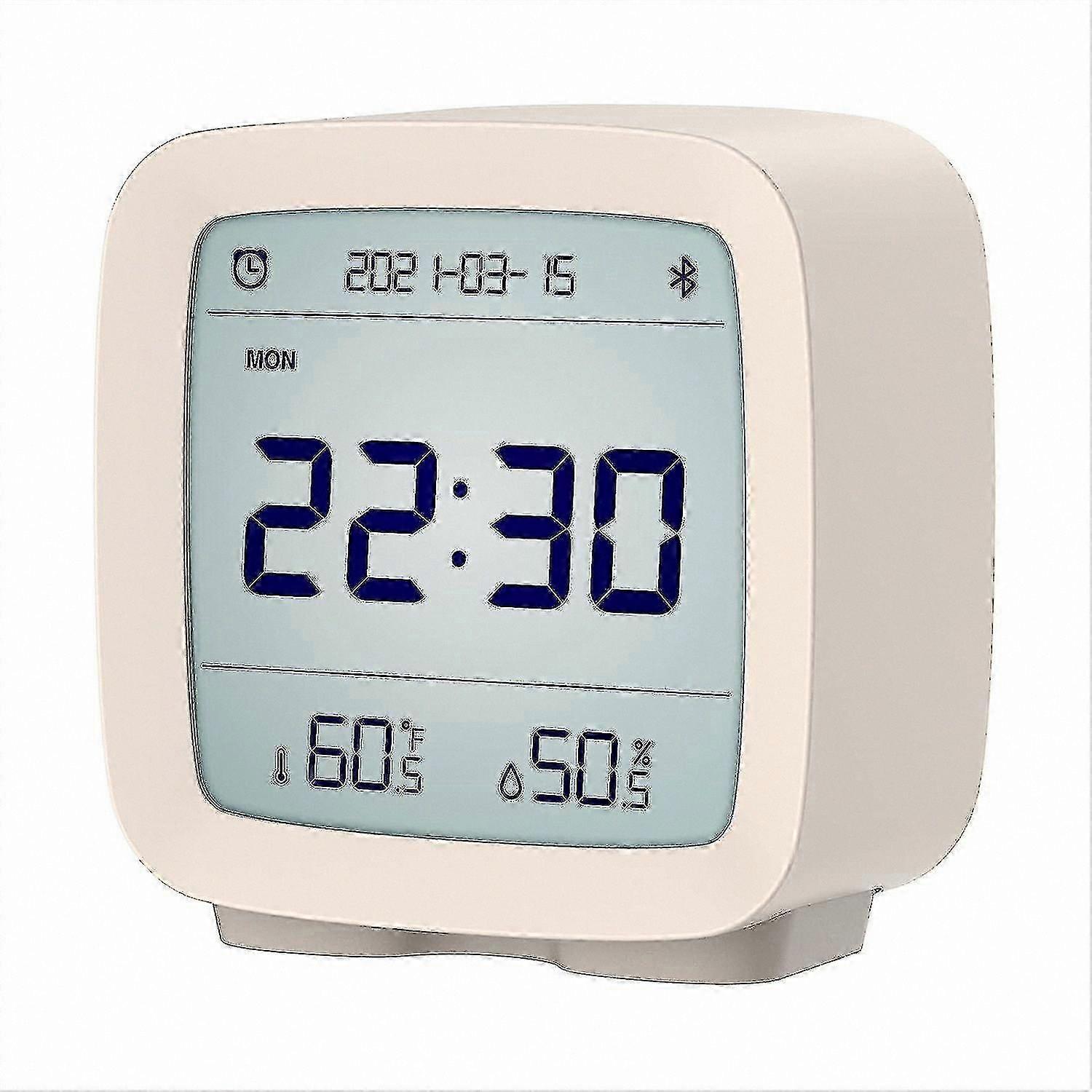 Smart Bluetooth Alarm Clock with Temperature Humidity Display, Battery Operated Digital Clock for Bedroom, Multiple Alarms