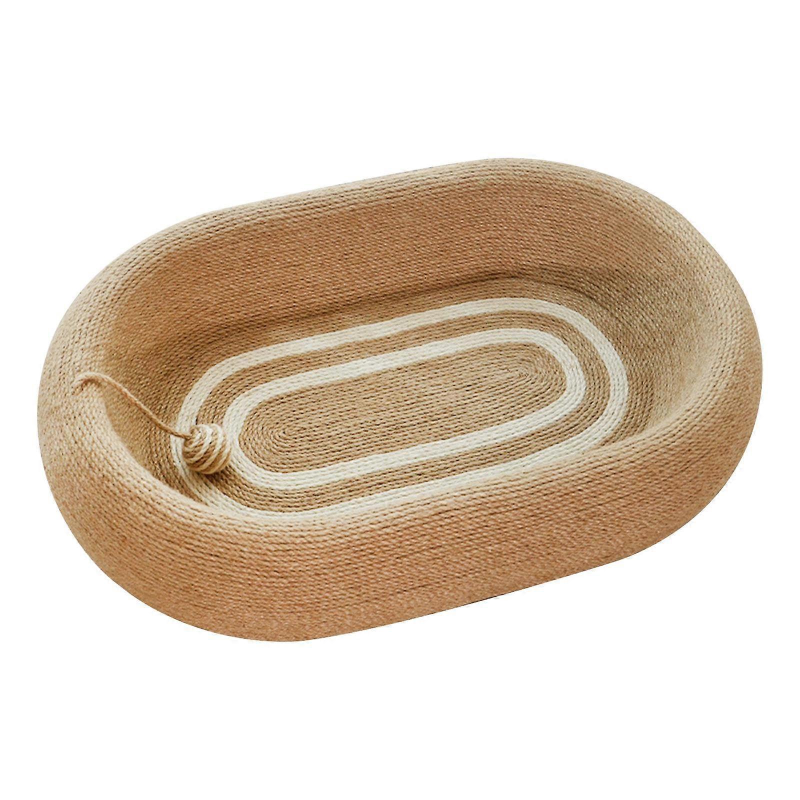Cat scratch sofa faux furniture protection pet cushion oval wearresistant cat scratching mat lounge for indoor cats to rest, full rope