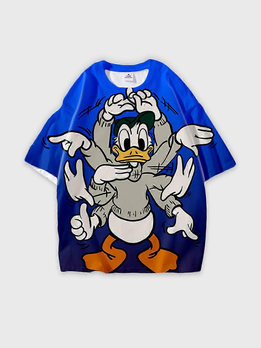 T-shirt round neck Cartoon Pattern loose short sleeve D2946
