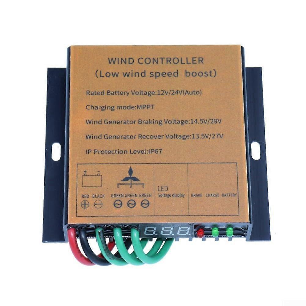 800 W MPPT Wind Turbine Charge Controller IP67 Waterproof 12V-24V System Overcharge Protection Boost Technology Orange