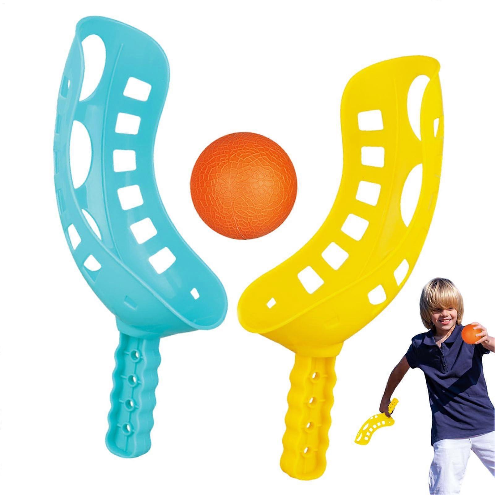 Scoop Ball Game - Outdoor Handheld Catch And Throw Toy For Kids, Reusable Scoop Ball Set, Lacrosse-Style Catcher