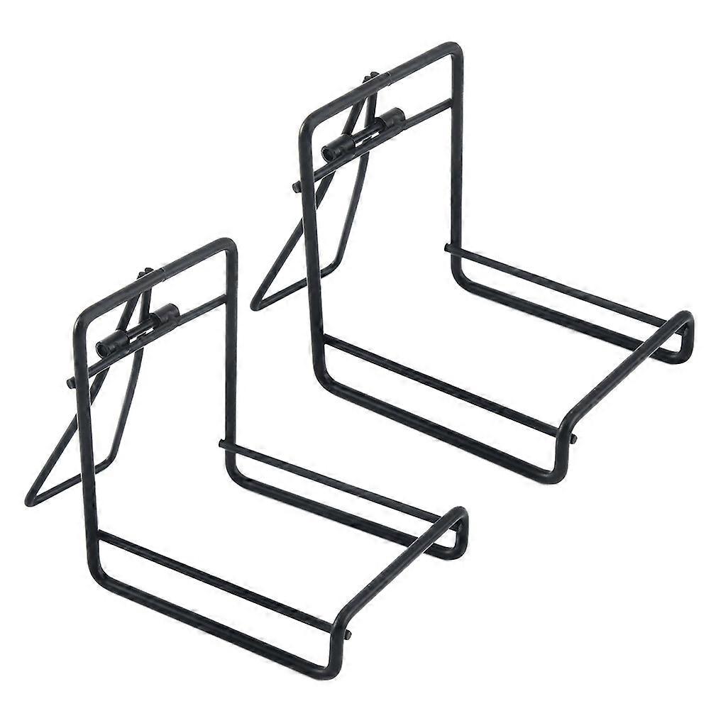 2pcs Black Iron Multifunctional Coaster Holders for Kitchen Use Simple Design Durability