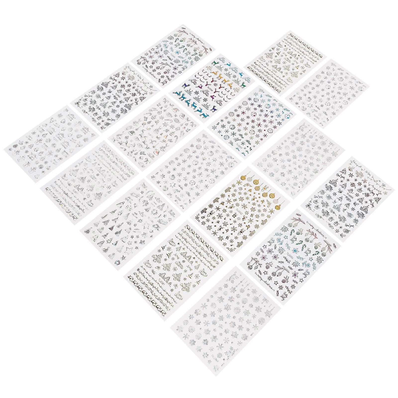 Nail Art Stickers Decals Self-Adhesive 16 Sheets Multicolor Ideal For Everyday Use And Parties
