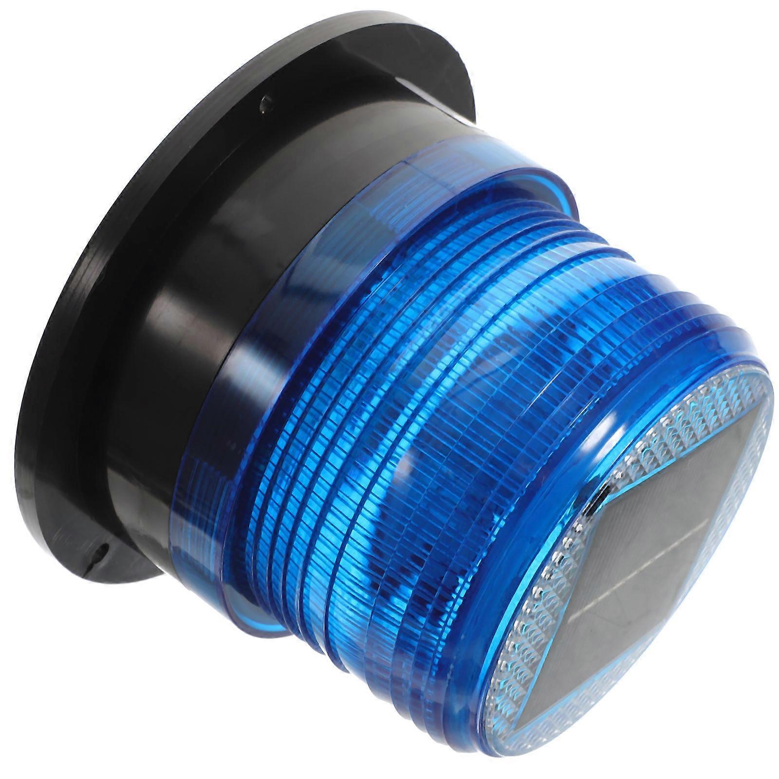 Blue Strobe Light for Vehicles Solar Powered with Magnetic Base Compact and Durable 3.5 x 2.1 inches