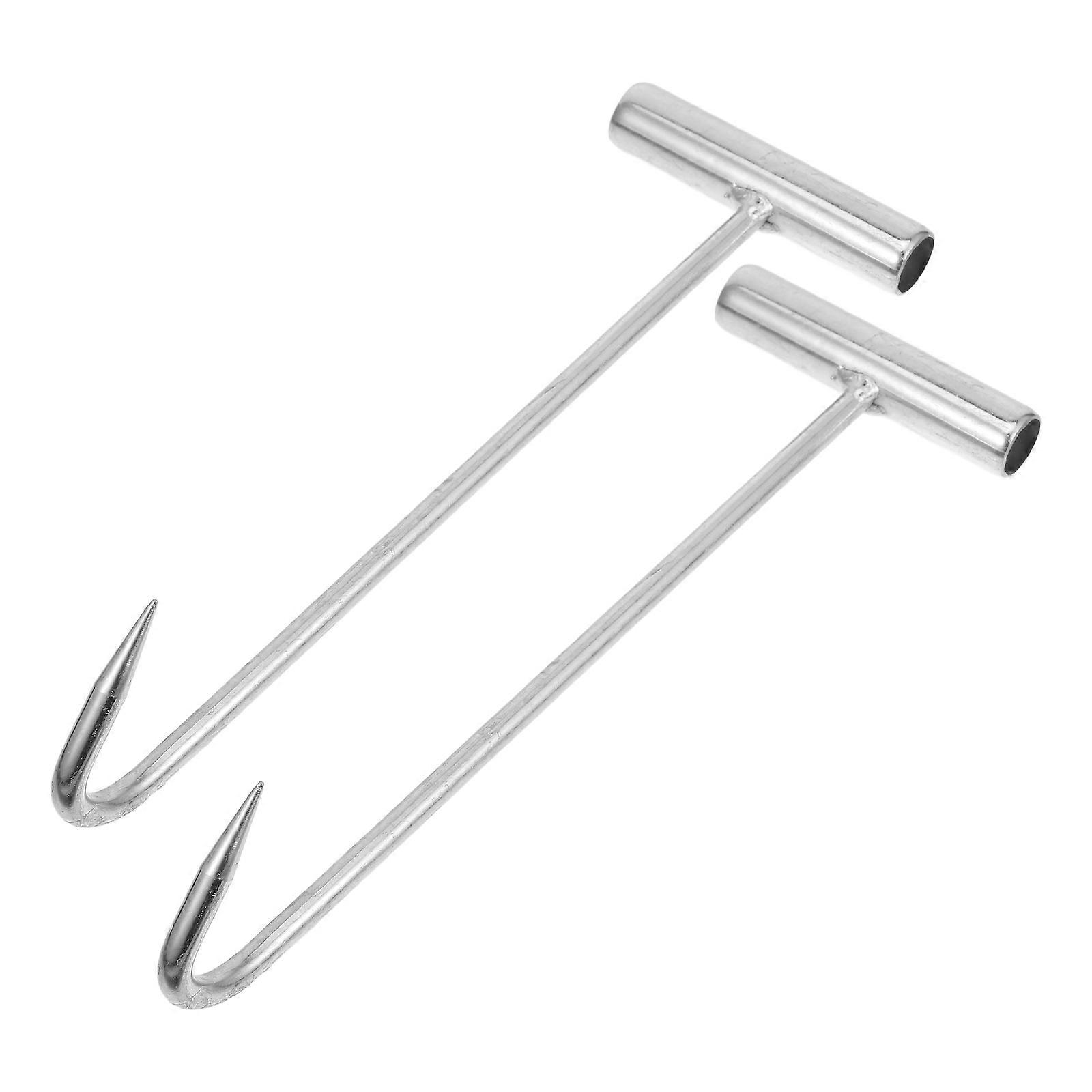 Stainless Steel TShape Manhole Hook for Hanging with Thickened Reinforcement and Galvanized Treatment 2pcs