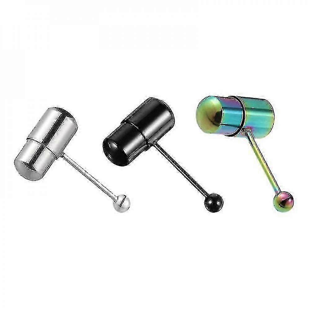 3 stk Vibrerende rustfritt stål tungering vektstang tungepiercing smykker YQW