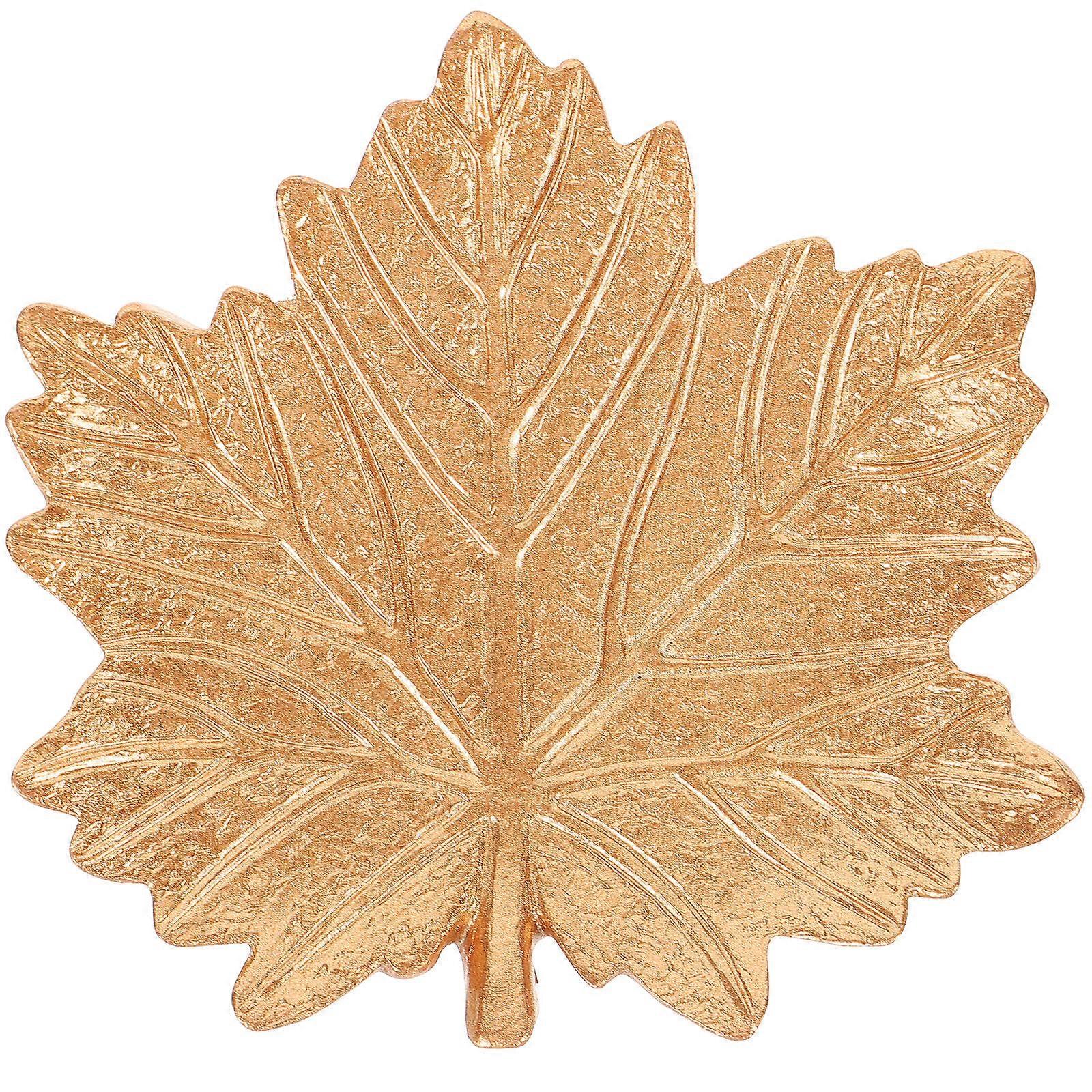 Plateau à plat de bijoux en résine dorée pour le stockage à utiliser avec la conception de la feuille d’érable et l’isolation thermique 3,5 pouces