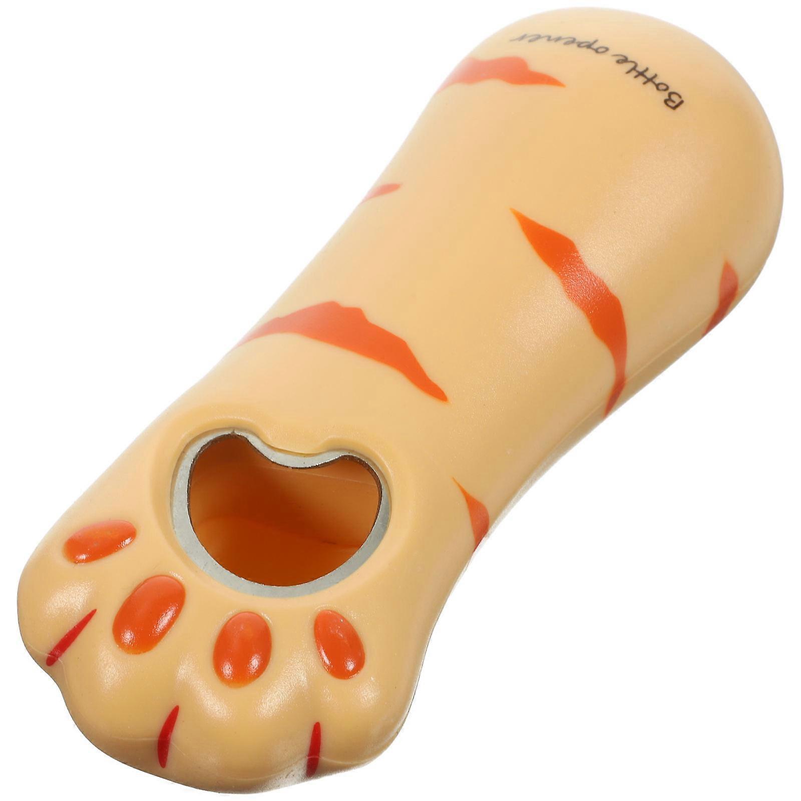 Cute Cat Claw Shape Plastic Bottle Opener for Daily Use Coffee Color Lightweight 4.5 Inch