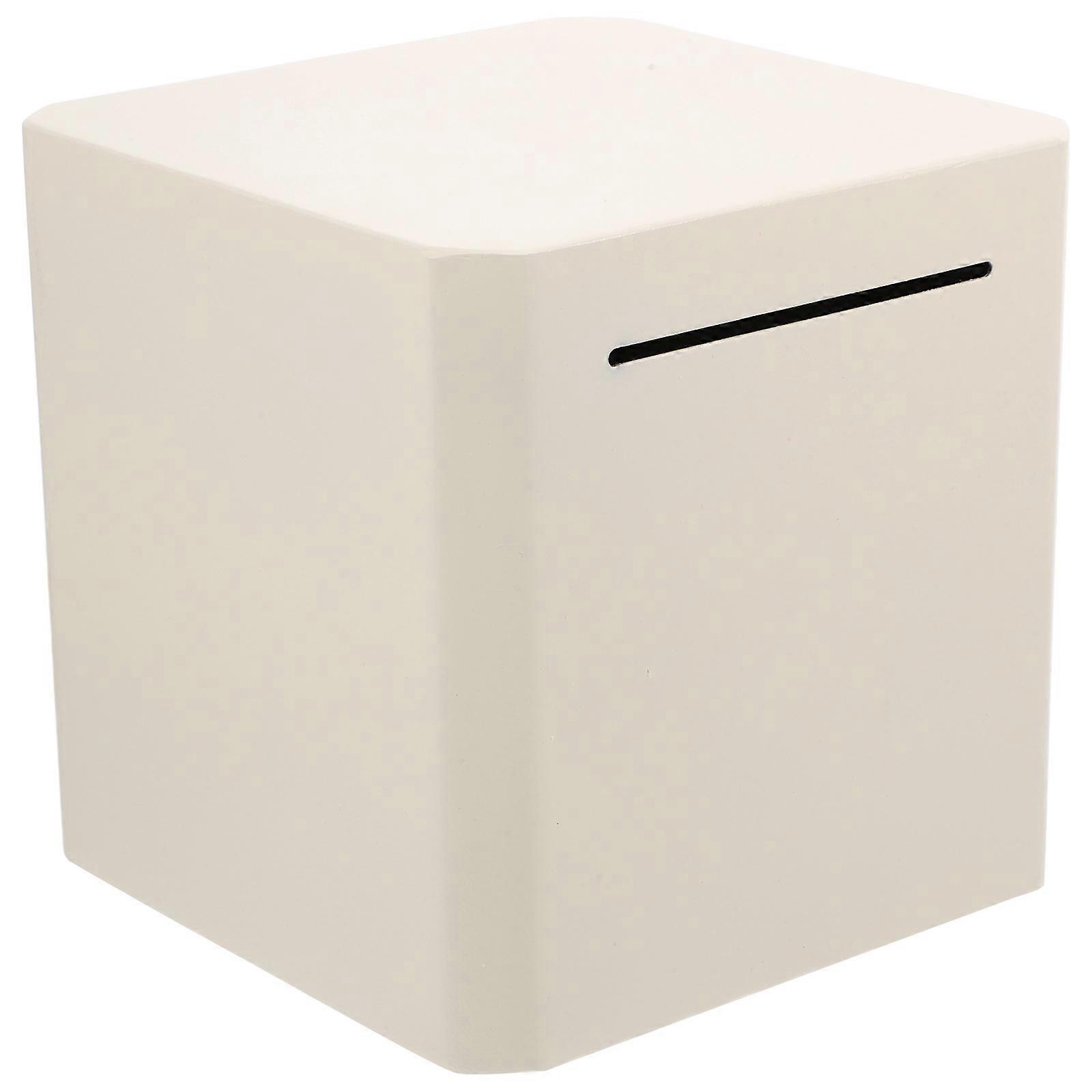 Stainless Steel Piggy Bank for Adults Must Break to Open White Color for Storage 6.5 x 4.3 Inches