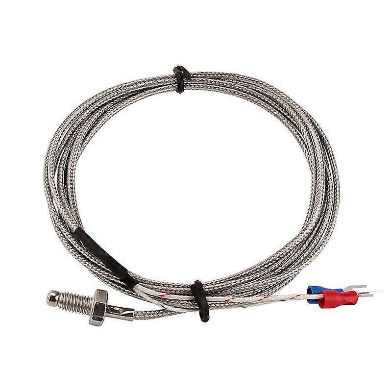 2pcs K Type Thermocouple Temperature Sensor Probe with M6 Thread 2 Meters Long High Precision for Industrial Use for Heating and Mechanical Equipment