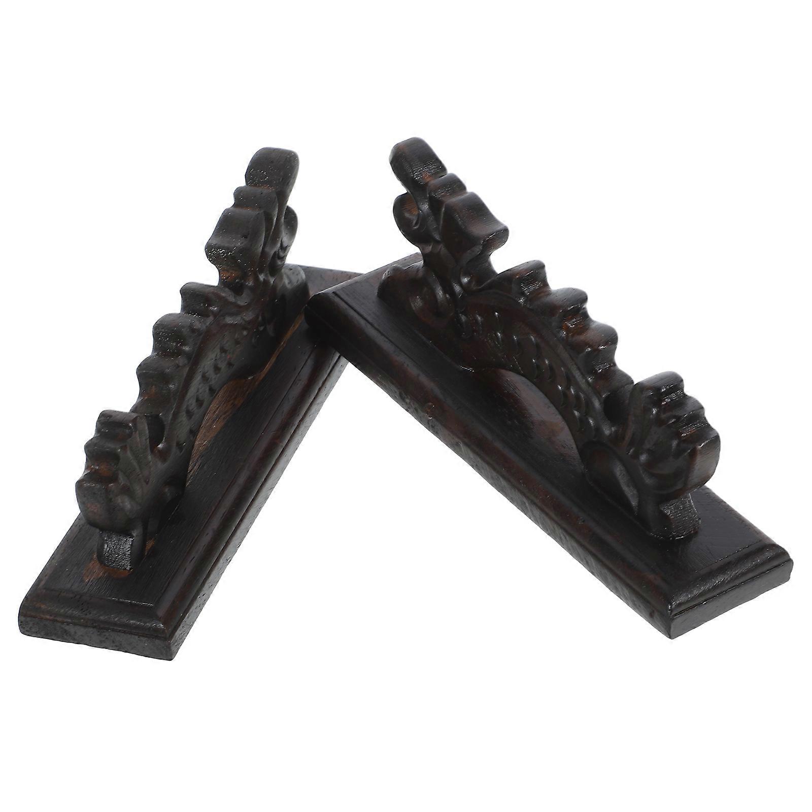 Black Calligraphy Brush Rest with Storage for Pens and Brushes Made of Durable Synthetic Material 2 pcs