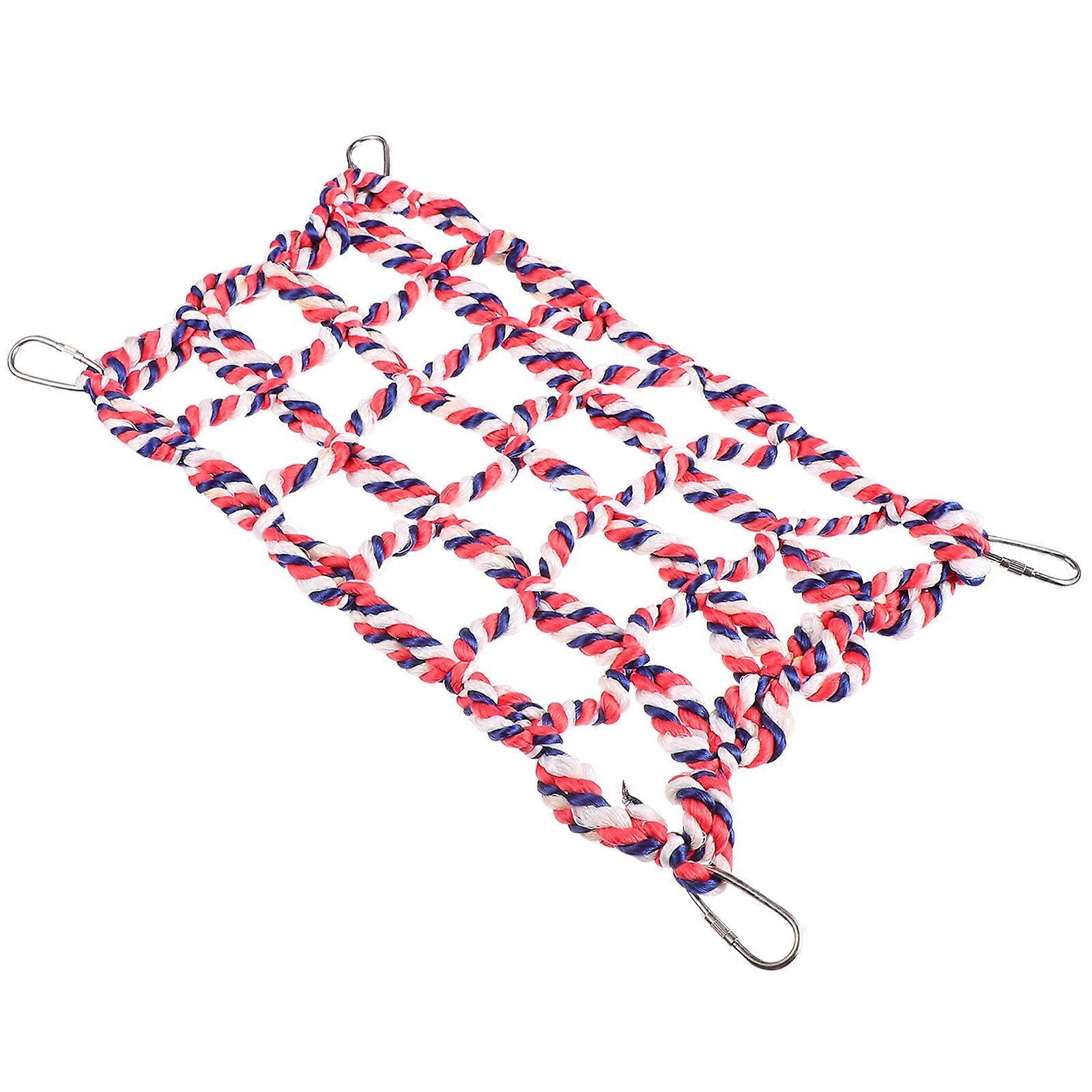 Colorful Pet Climbing Hammock Net Toy For Parakeets Skill Development 1Pack
