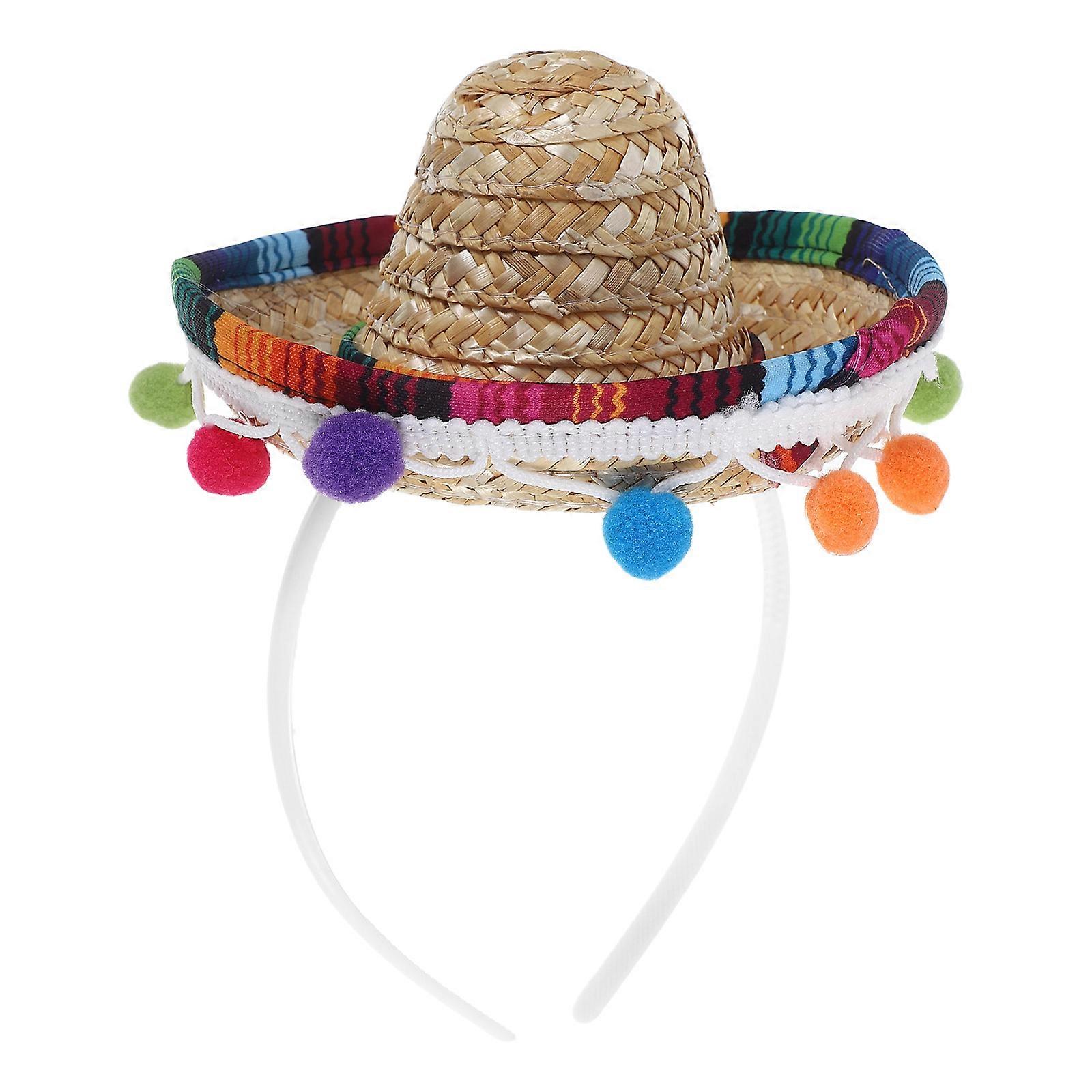 Mini Fiesta Sombrero Headband Party Style Headwear For Kids Adults Enhancing Joyful Mood Assorted Color 1Set