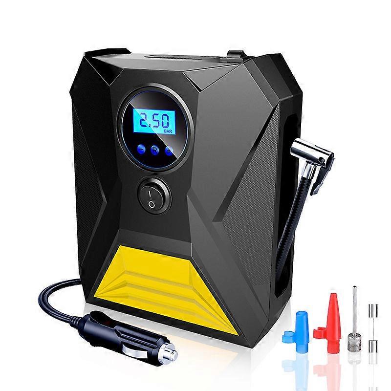 Fast Inflation Compressor for Bicycle Car Tire Inflator 12V Portable Air Compressor with Memory Function 3 Nozzle Adapters