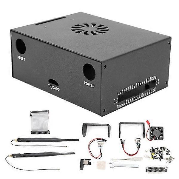 Metal Case Box Camera Mount Cooler Antenna for Jetson Developer Kit A02 & B01 (Housing Cooling Fan Antenna)