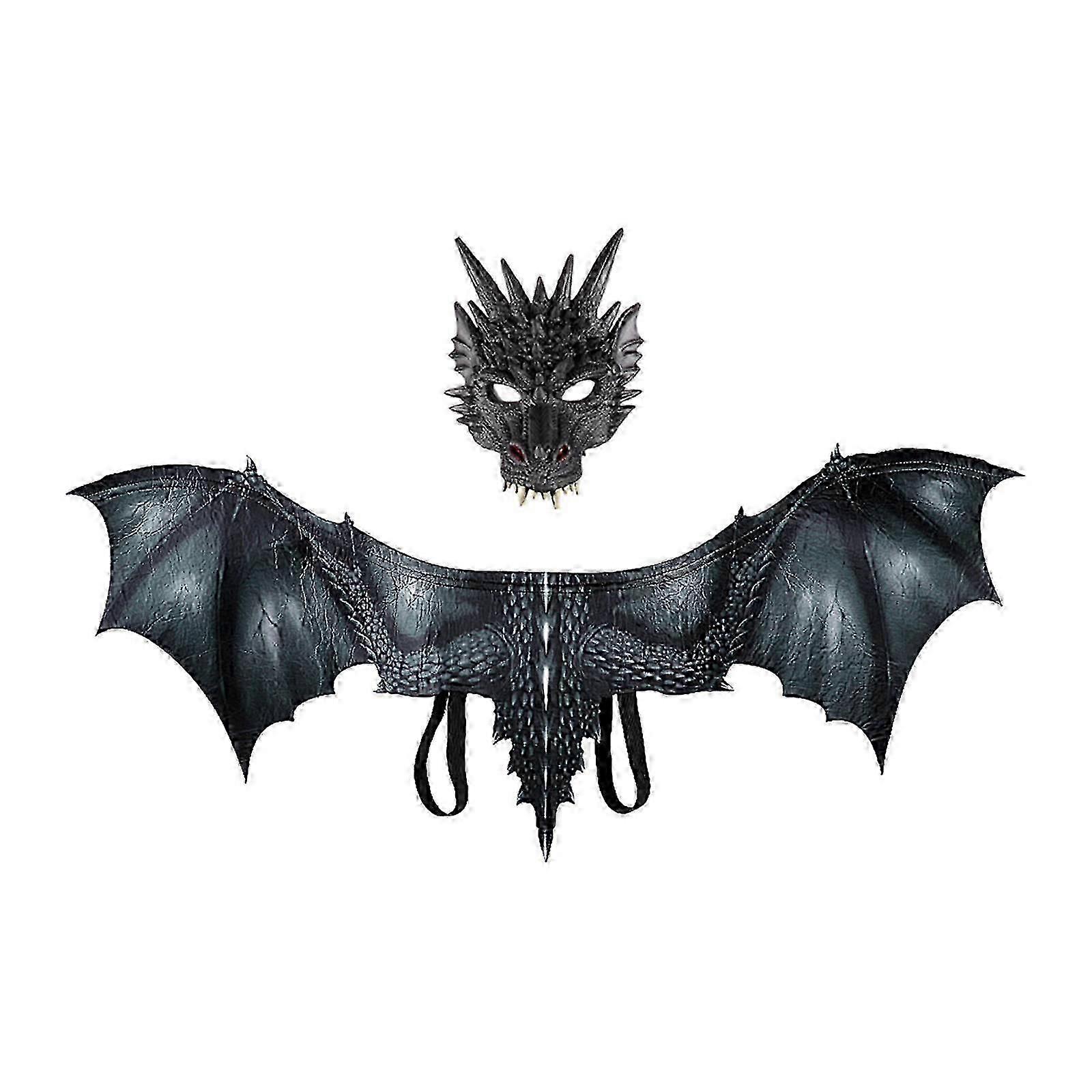 Adults Dragon Costume Dinosaur Wing and Mask Set for Stage Performance Carnival