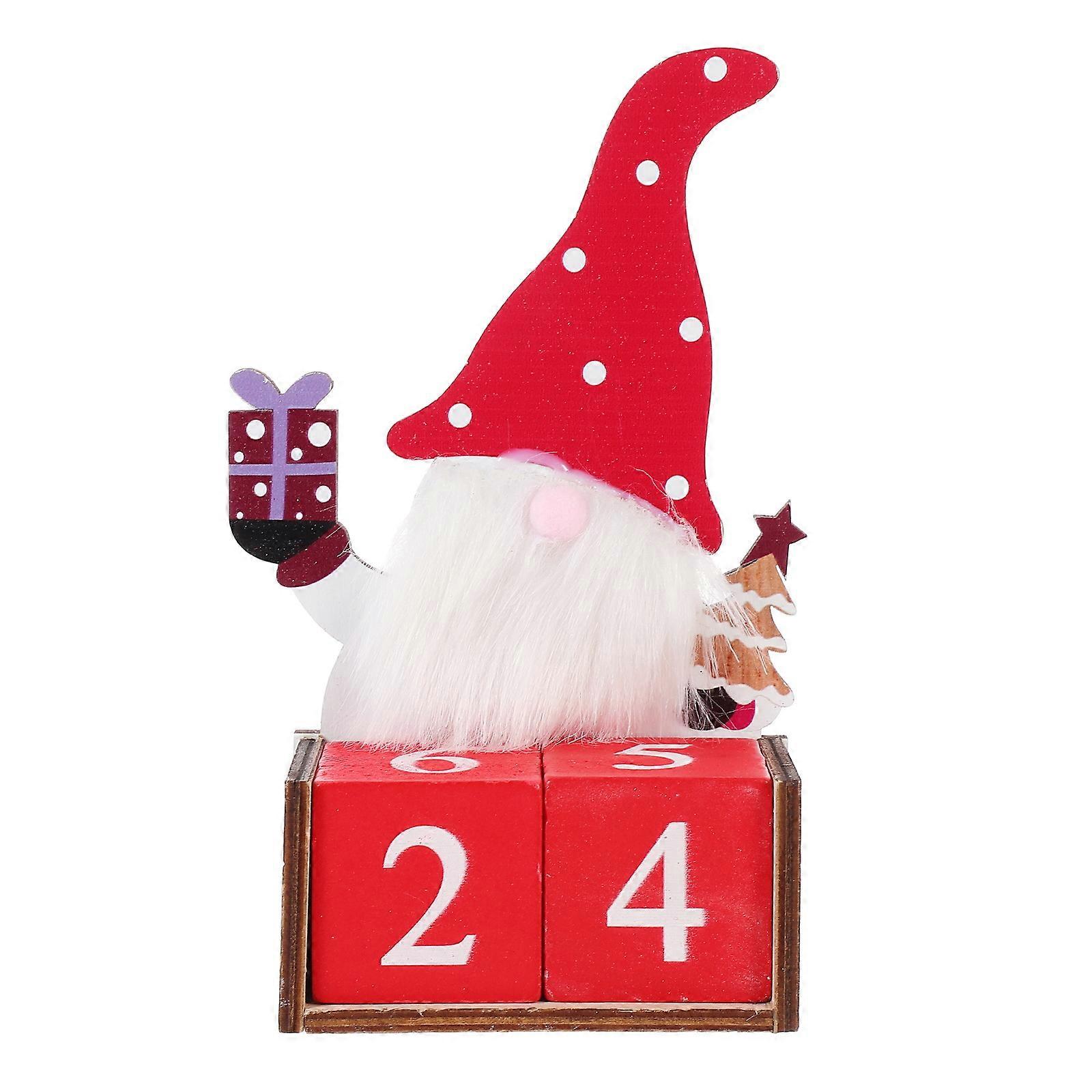 Wood Desktop Calendar Rectangular Shape Calendar 17.1X10.6CM For Christmas Adjustable Blocks 1Set