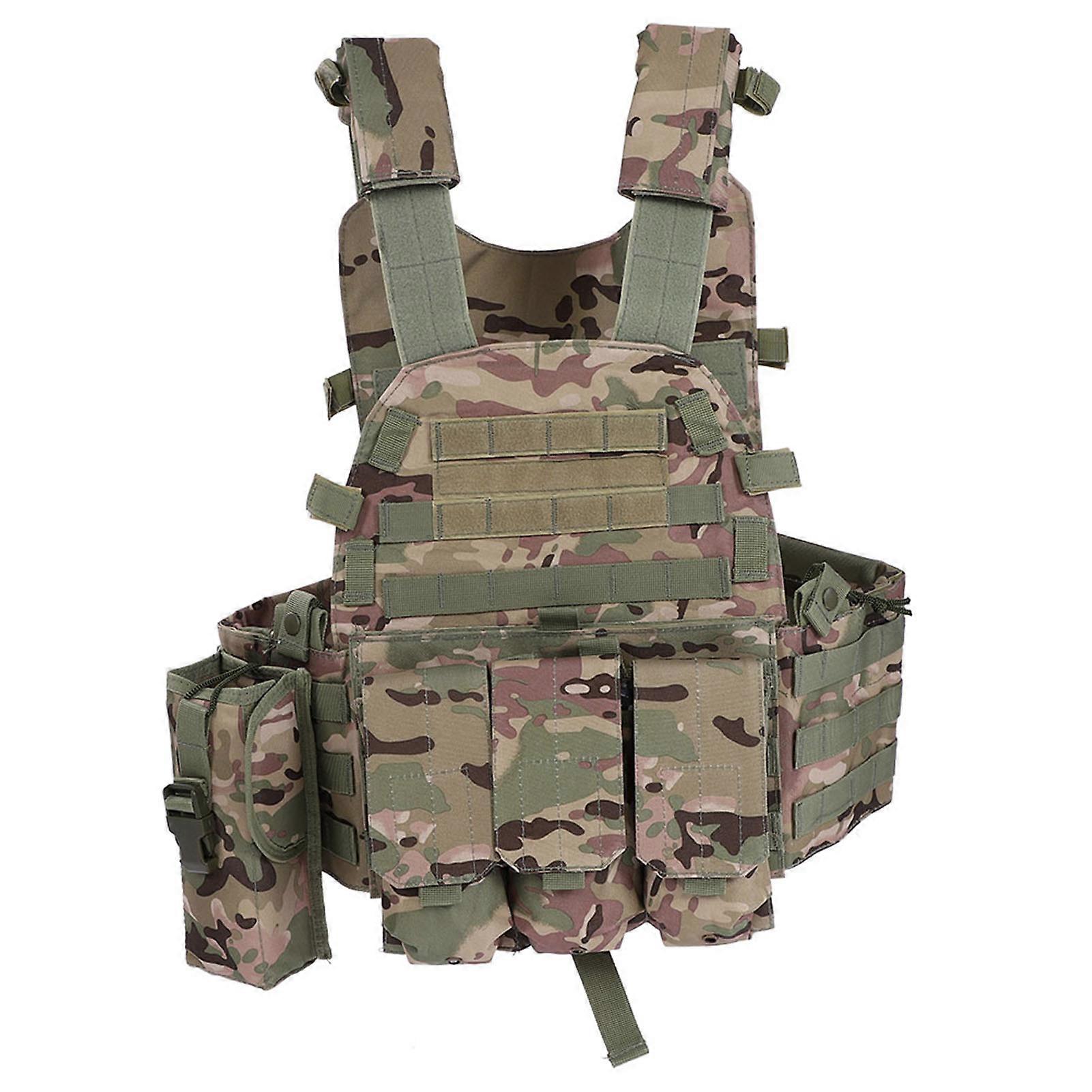 Multi function Lightweight Tactic Vest for Outdoor Military Training Hunting Combat Games CP