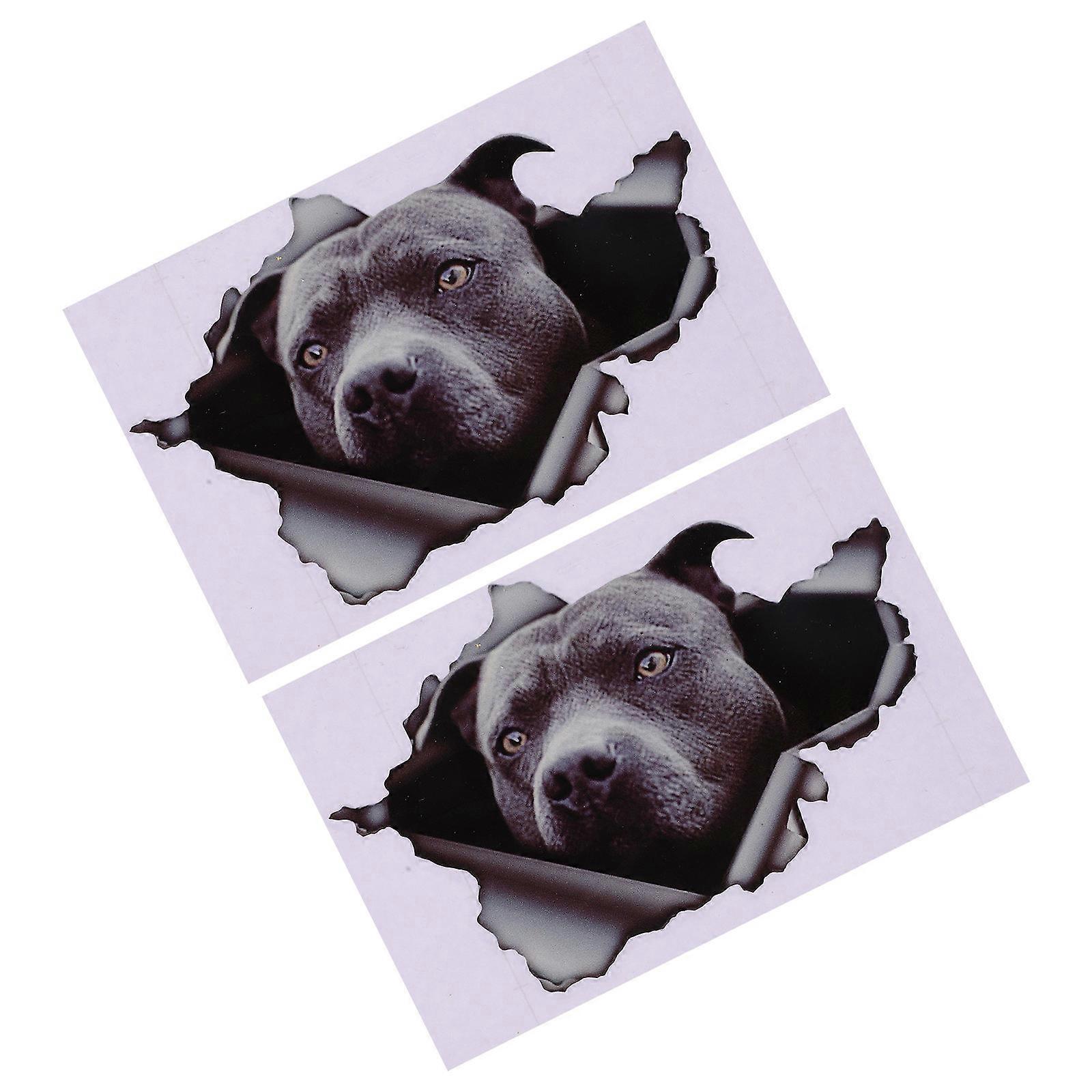 Reflective Dog Pattern Car Stickers Set Durable Vehicle Decoration Decals for Covering Flaws, 2pcs