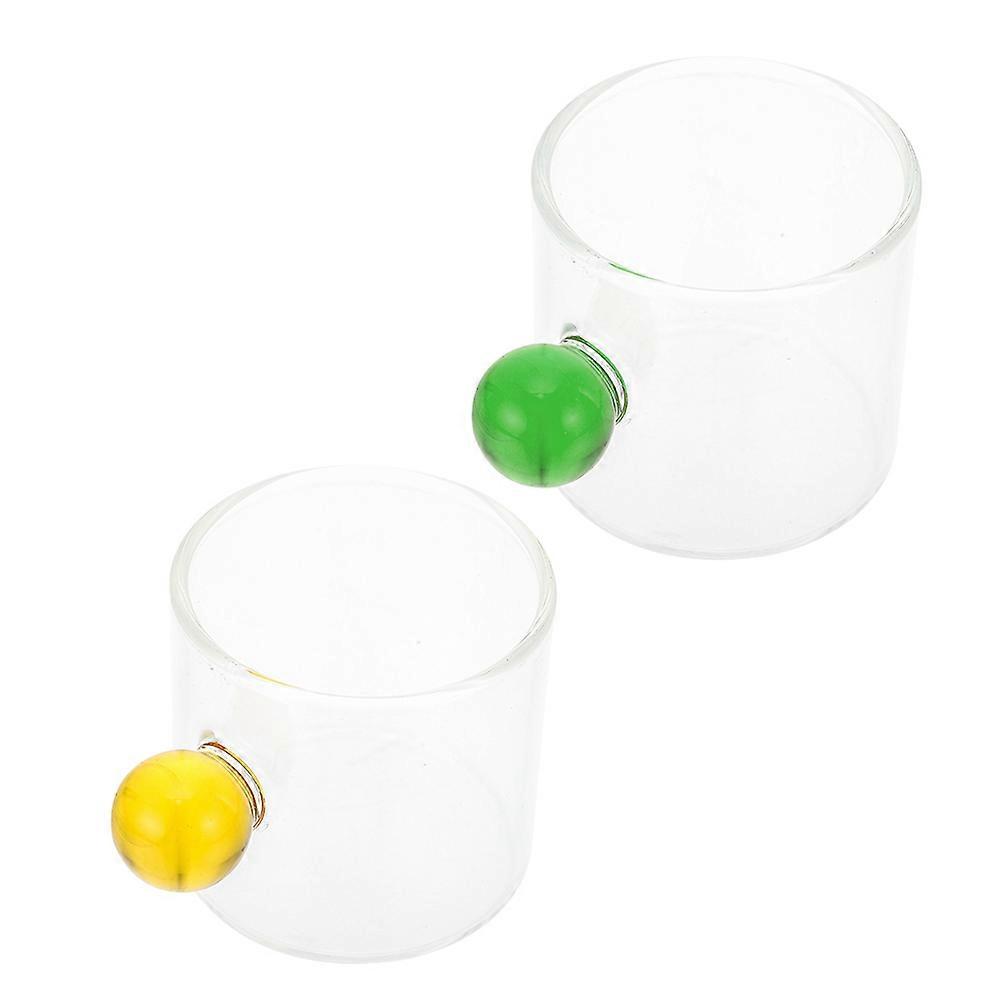 Simple Design Glass Cups 2Pcs Practical Water Mugs Safe Usage Ideal For Coffee Shops Wedding Parties