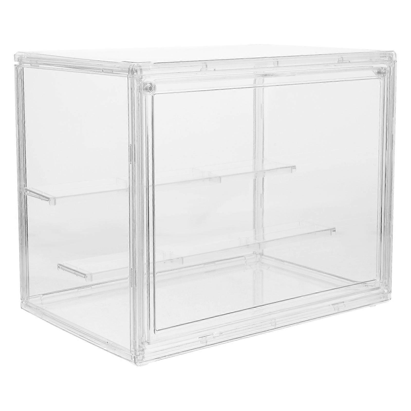 Clear Acrylic Display Case with Divider – Small Transparent Storage Box for Action Figures, Dolls & Collectibles – Dustproof Multi Layer Organizer