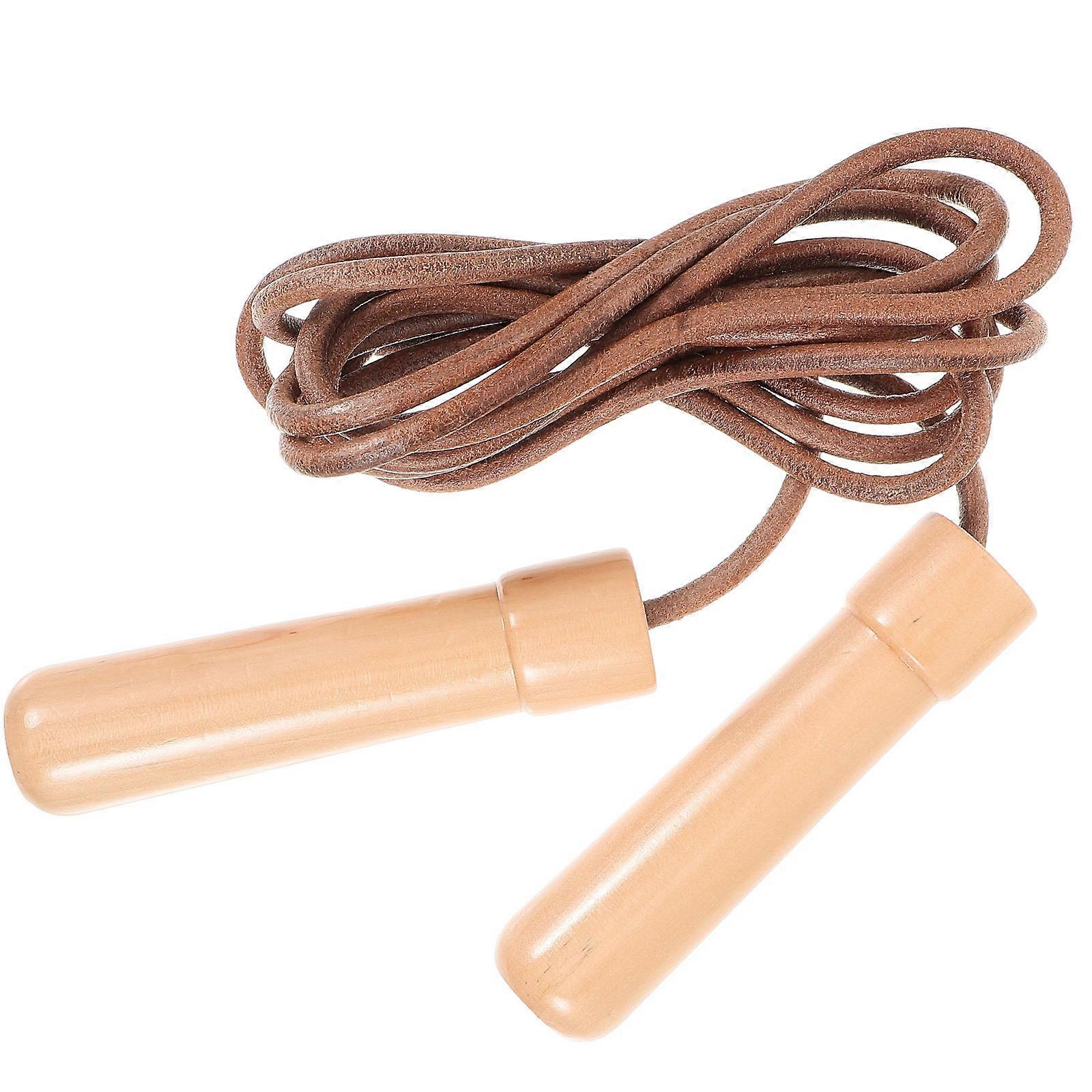 Wood Handle Jump Rope for Fitness Workout with Durable and Brown Wood Handles 5.9 Feet