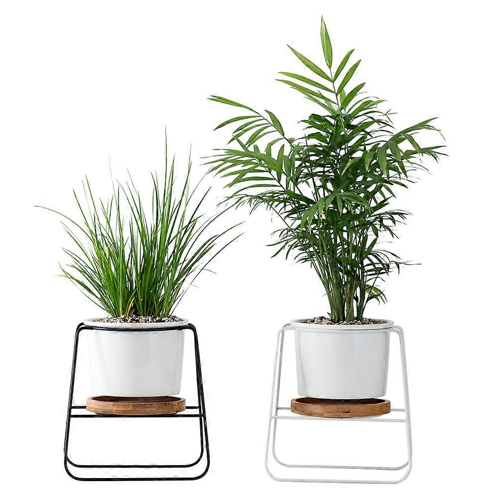 Nordic Style Green Ceramic Succulent Plant Pot Trapezoidal Shape Ideal For Home Decoration 16X15X12.5Cm 1 Set