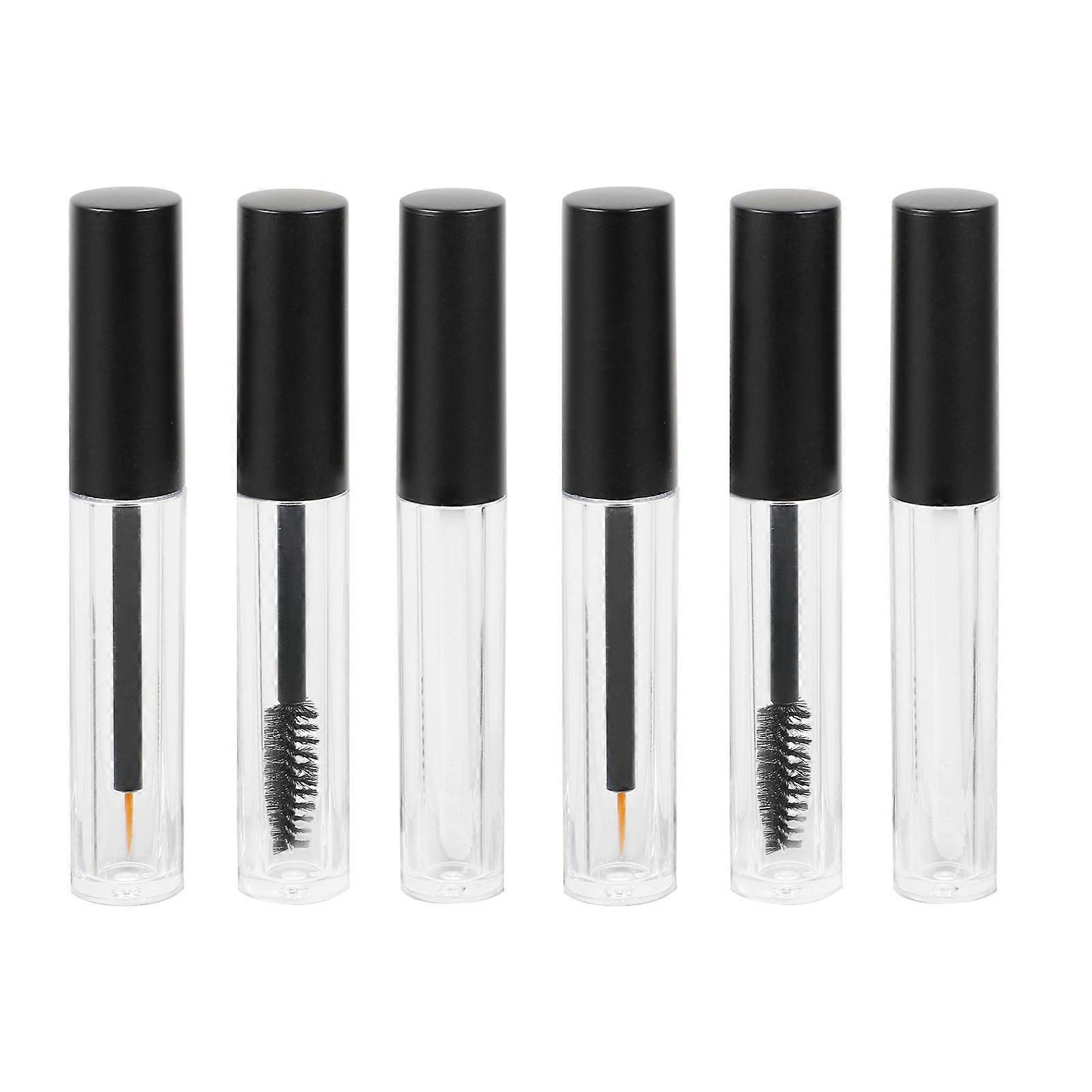 6Pack Black Eyelash Brush Bottle for Professional Makeup -Friendly Empty Container with Compact Size