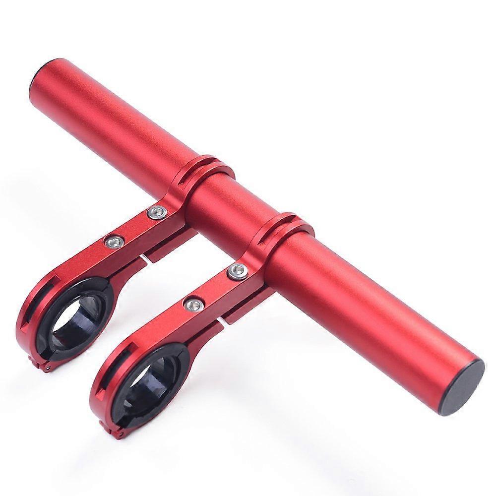 Bike Handlebar Extender Aluminum Alloy Bracket 20cm Double Clamp for Bicycle Speedometer Headlight Flashlight Red