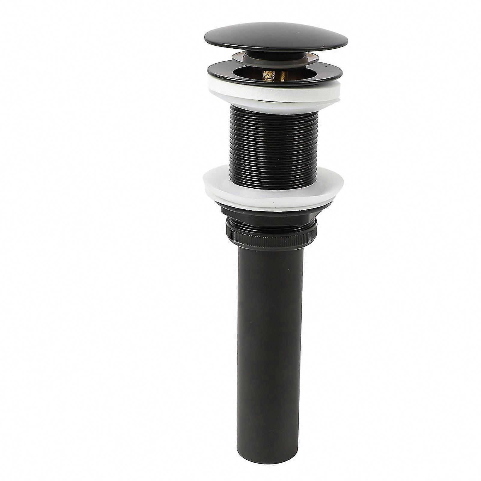 Rustproof Anti-Clog Black Painted Vessel Sink Drain Without Overflow for Bathroom Vanity Pop-Up Stopper