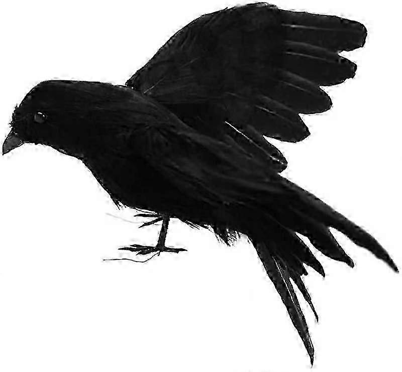 Realistic Crow Feathered Crows Looking for a Realistic Crow, Black Feather Bird Crows Halloween Party Decorations