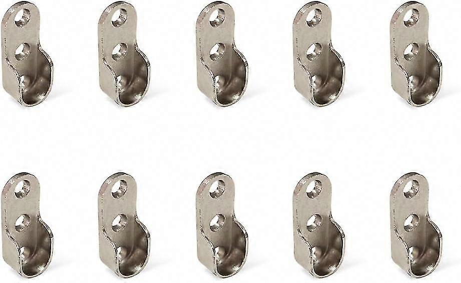 دعم جانبي لقضيب دولاب ملابس بيضاوي، كروم ساطع، 10 عبوات