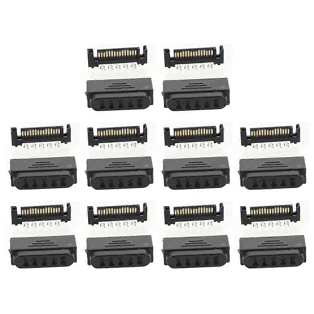 10Pair L29-Sata Plug 5 Holes SATA Male SATA Male Socket Serial Port 15P Power Connector Shell Plug and Shell