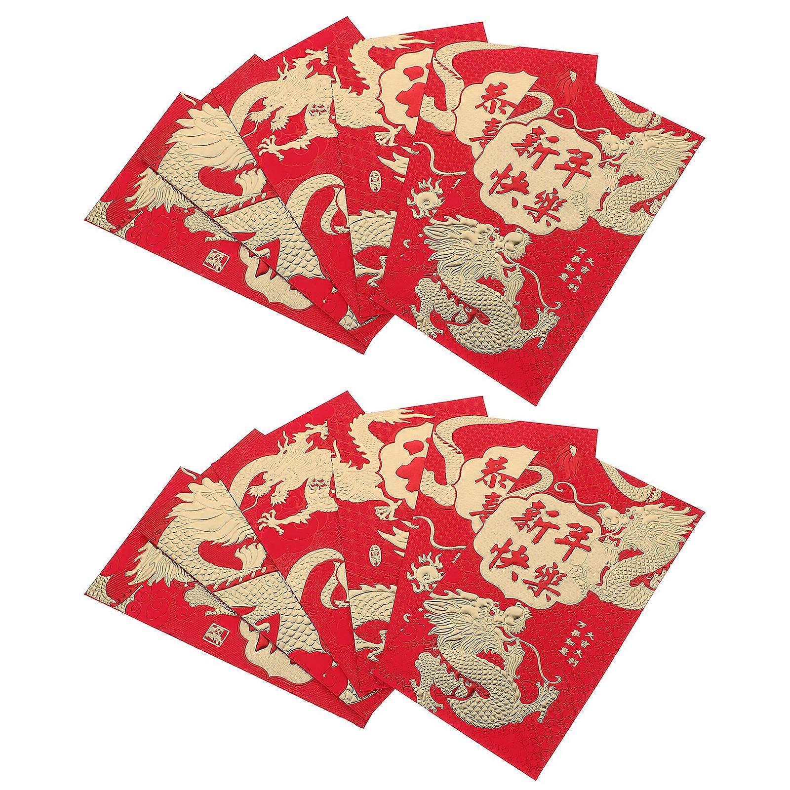 Red Envelopes Luck Money Storage Year of Dragon Lunar New Year Paper Assorted Color 30Pcs