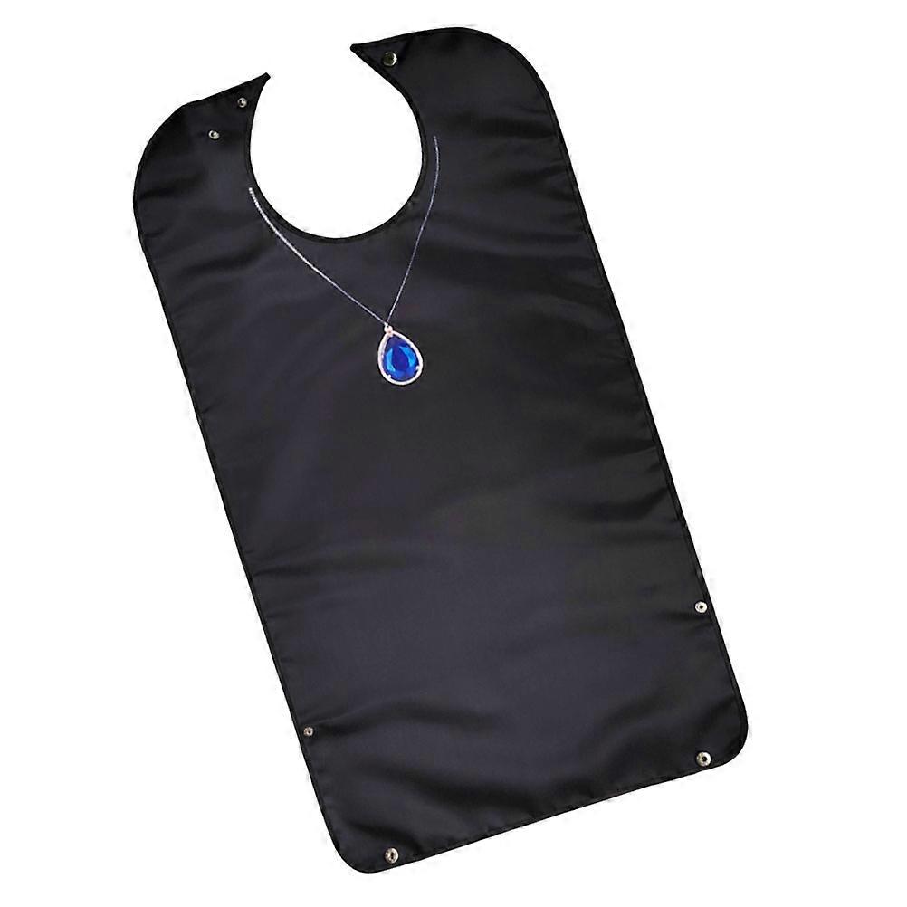 Waterproof Household Dinner Bib Square Elderly Bib Black Polyester Protective 1piece
