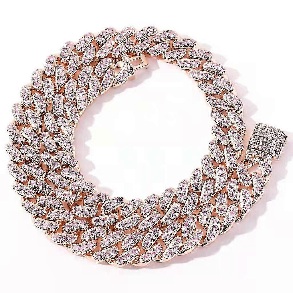 Men's Coppe Zircon Inlaid Imitation Diamond Iced-out Cuban Hip-hop ...