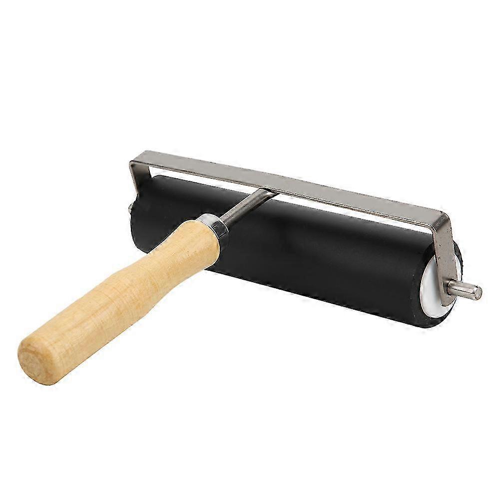 Rubber Printing Roller Detachable Wood Handle Art Craft Tool 15cm