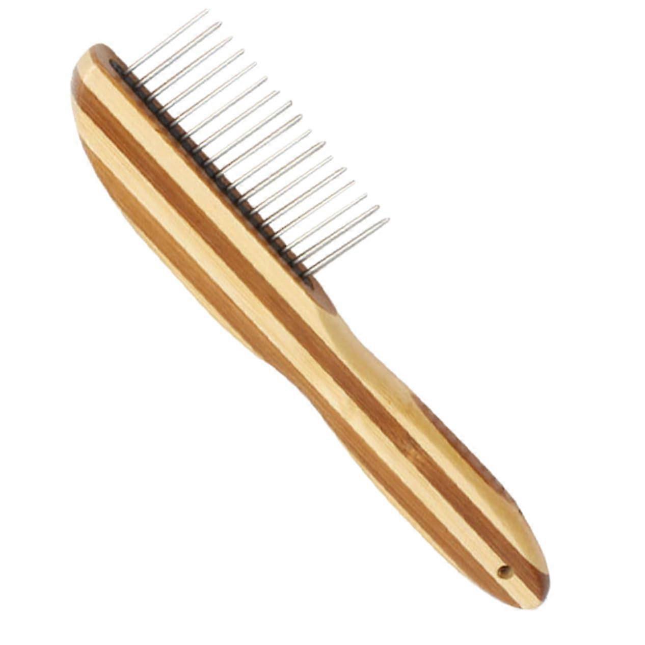 Compact Comb With Non Slip Handle Metal Teeth Grooming Tool For Dogs/Cats Removes Loose Hair Pet Brush For Shedding