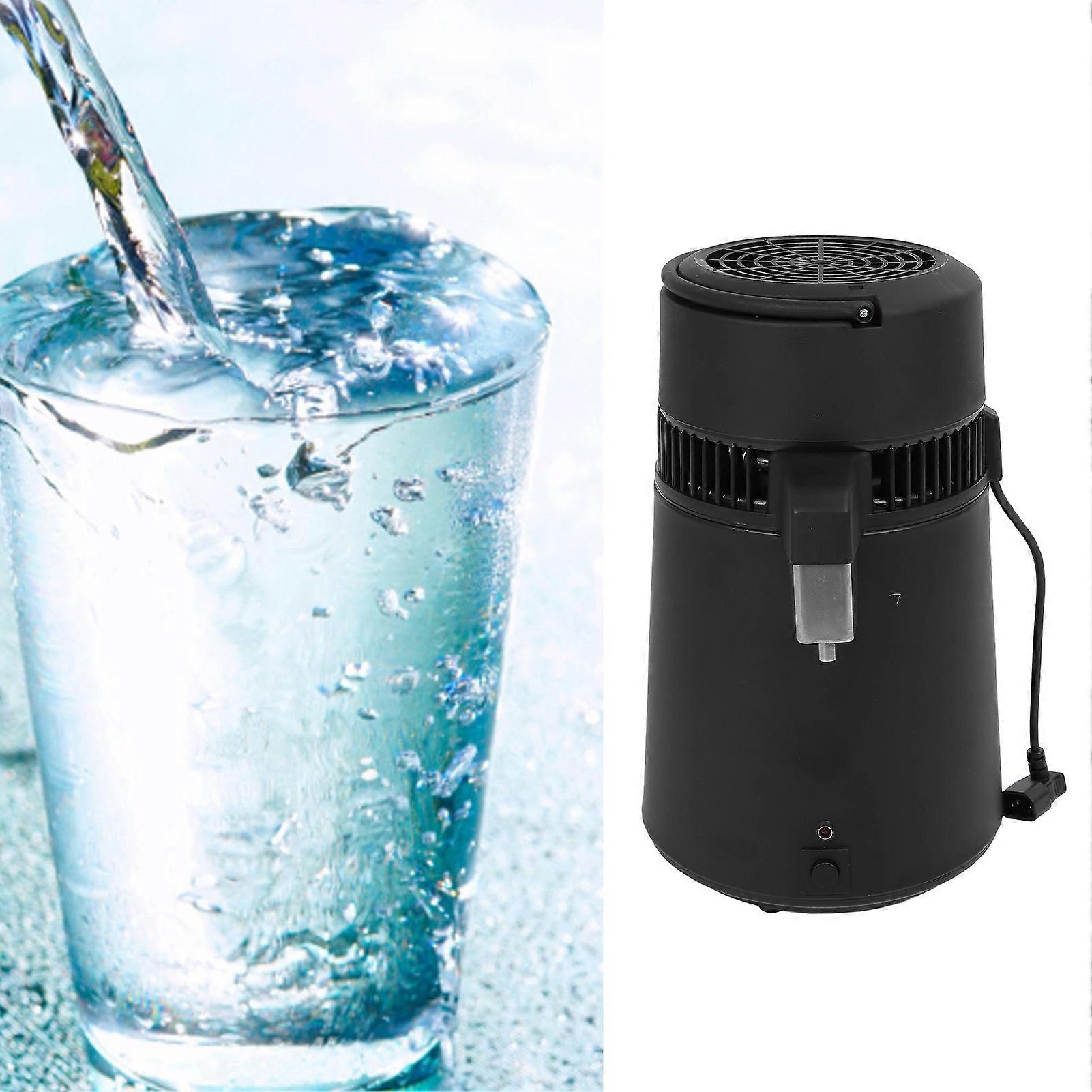 4L 750W Frosted Black Distiller Machine with Glass Bottle UK Plug