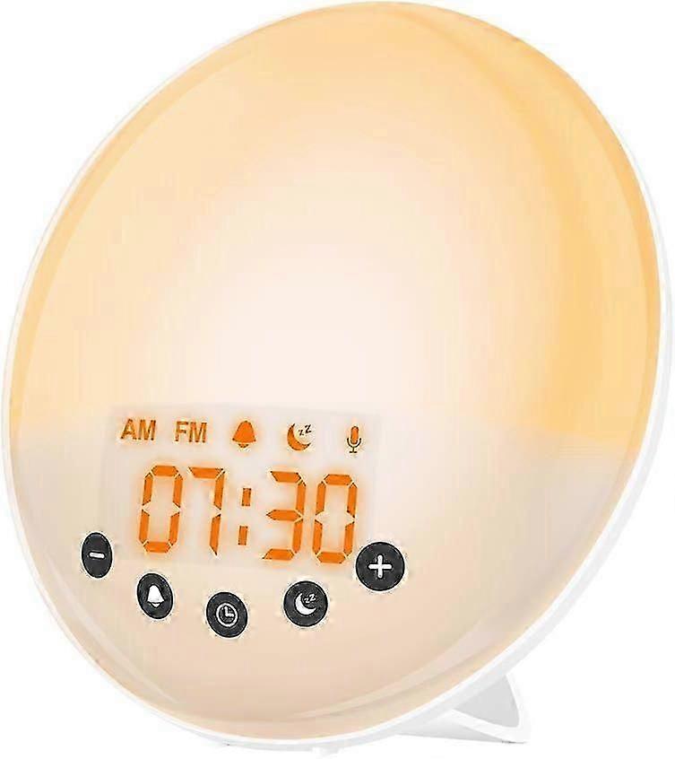 Child'S Light Up Alarm Clock Dawn And Dusk Simulator Radio Alarm Clock Touch Led Light Recording Bedside Lamp Nightlight With 30 Brightness Levels, 8