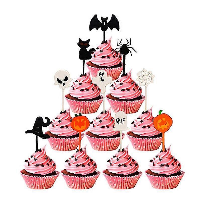 10 قطعة / حزمة لطيف هالوين الفاكهة شوكة الفاكهة اختيار الاطفال كعكة الحلوى الغذاء المسواك